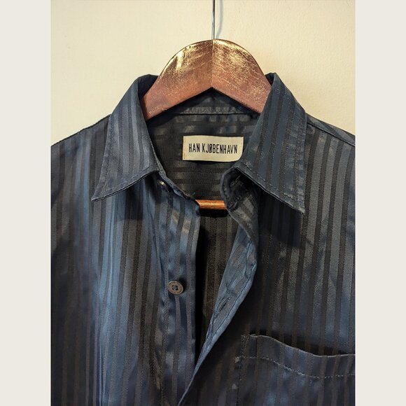 HAN KJOBENHAVN - Black striped shirt - Sz M - Picture 3 of 9